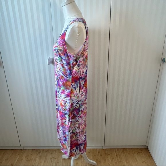 NWT Rue21 pink blue fireworks soft stretch summer dress Size M - Picture 5 of 8